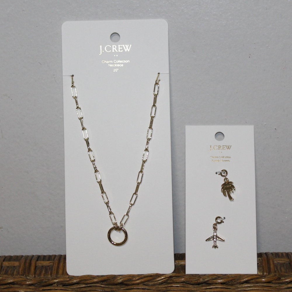 J. Crew Charm Collection 20" Necklace &.Vacation Charms Set-of-two For Women